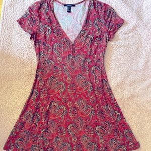 F21 Red Paisley Dress